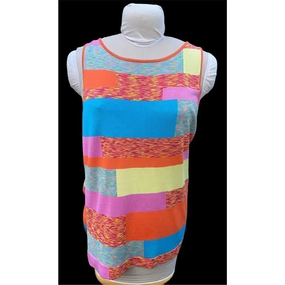 Andrea Jovine 100% Silk Sleeveless Ling Top Sz L Vacation